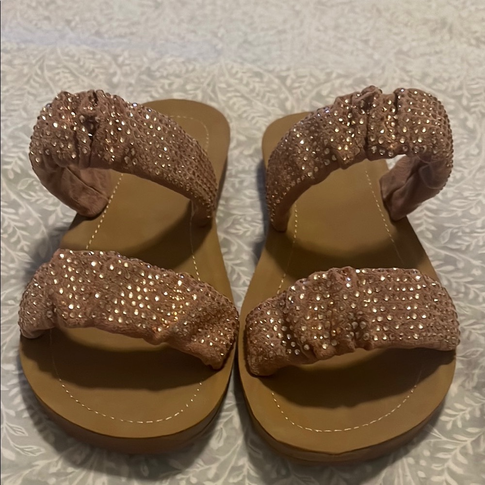 Corkys Pink‎ Sparkly Sandals Size 8